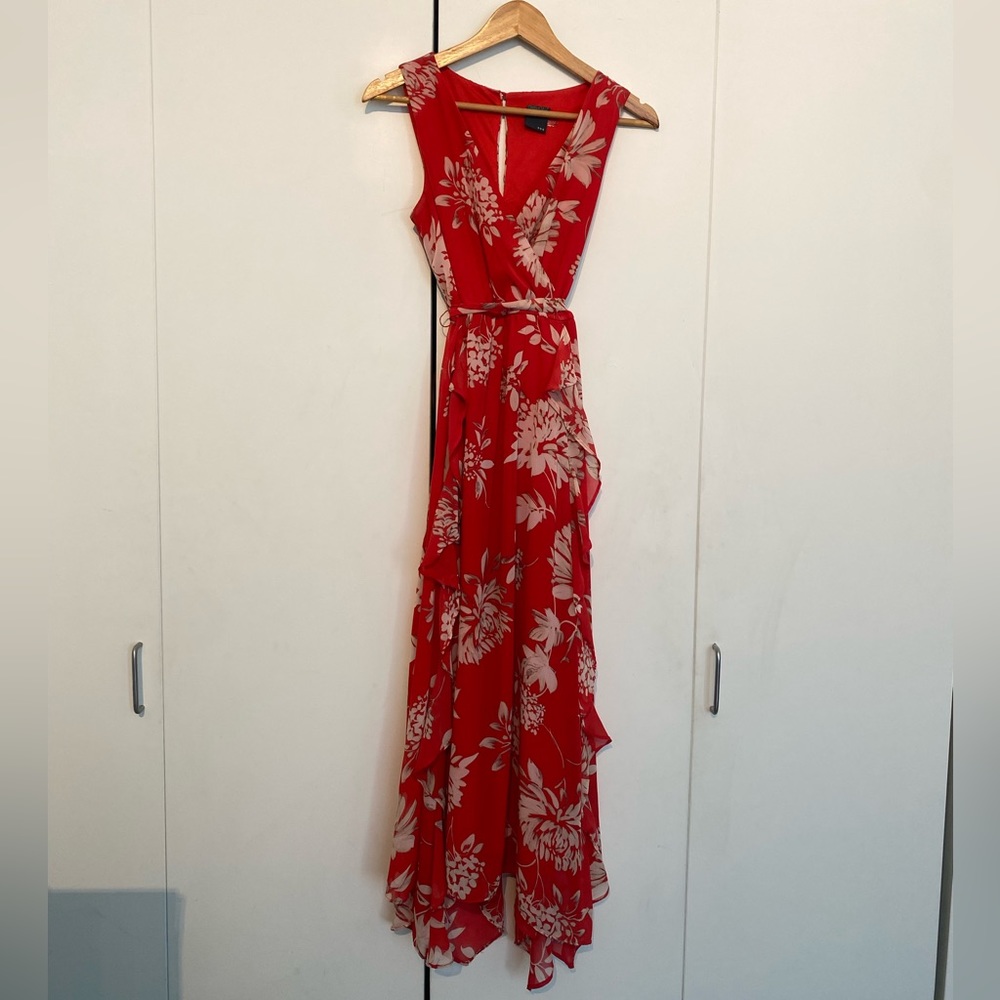 Pink Floral Knee Length Dress, Size 6, Gabby Skye